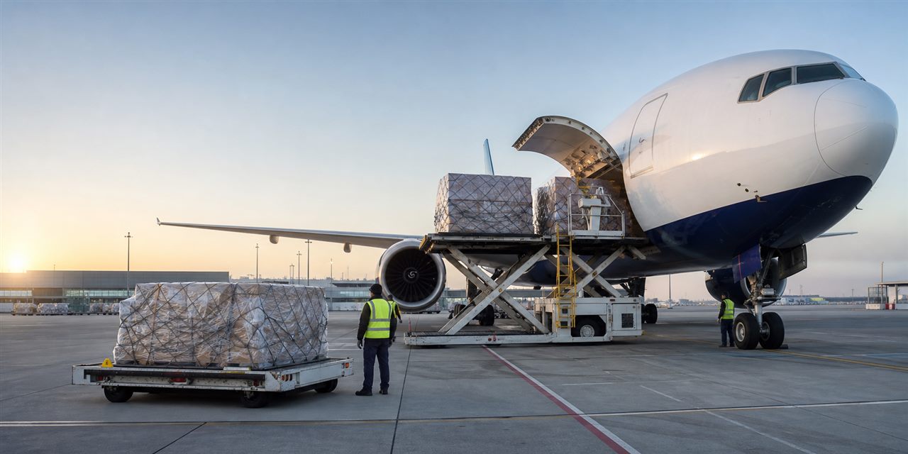 Cargo being prepared for air export movement